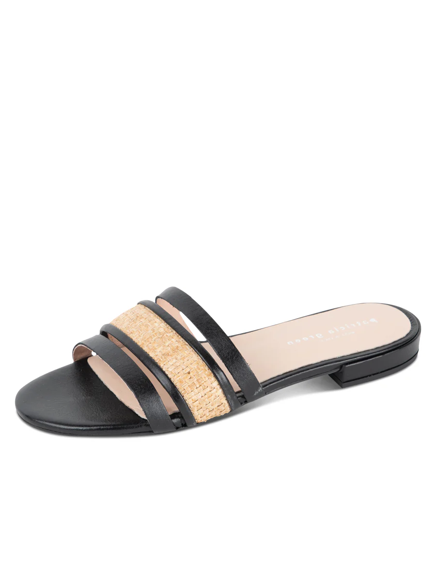 Patricia Green - Amalfi Raffia and Leather Flat Sandal