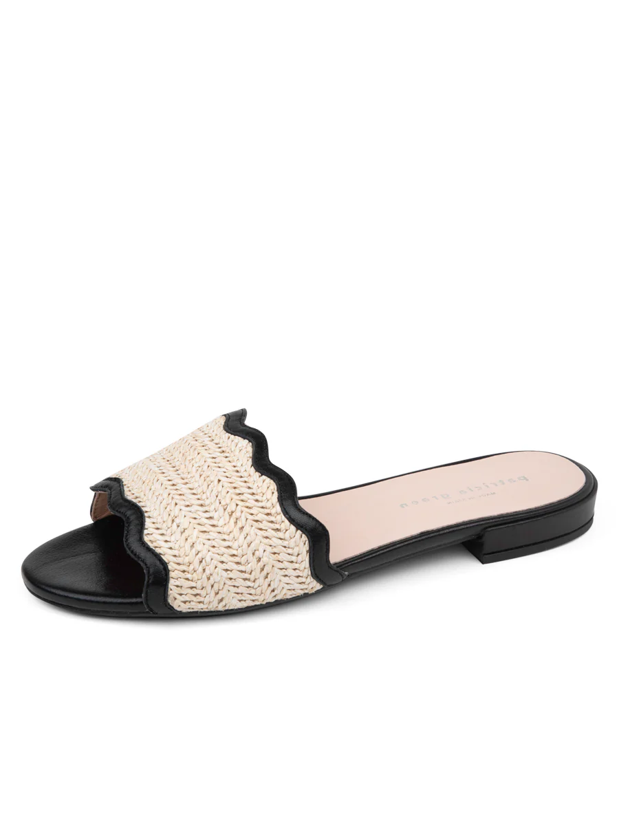 Patricia Green - Emma Scalloped Raffia Flat Sandal