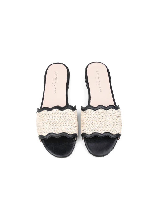Patricia Green - Emma Scalloped Raffia Flat Sandal