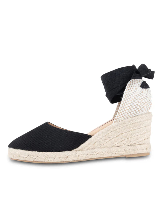 PATRICIA GREEN - LEON CLOSED TOE LACE UP ESPADRILLE - SIZE 10 - BLACK