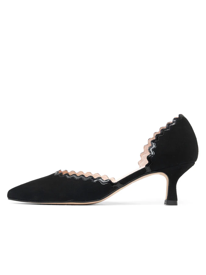 Patricia Green - Olivia Scalloped d'Orsay Kitten Heel