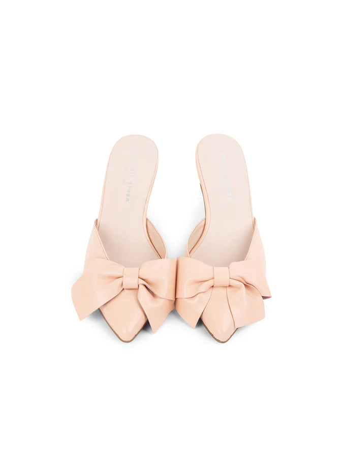 PATRICIA GREEN - MALIBU KITTEN HEEL MULE - SIZE 7 - BLUSH