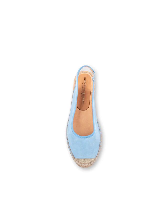 PATRICIA GREEN - VALENCIA CLOSED TOE SLINGBACK ESPADRILLE - SIZE 7 - FRENCH BLUE