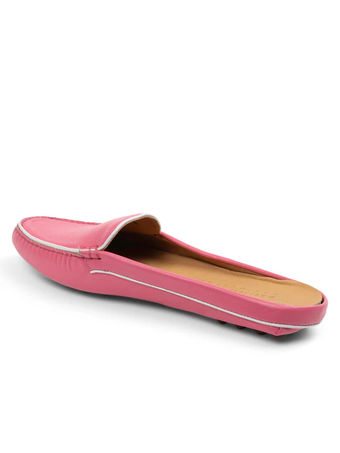 PATRICIA GREEN - JILL PIPED MULE - SIZE 6 - HOT PINK/WHITE LEATHER