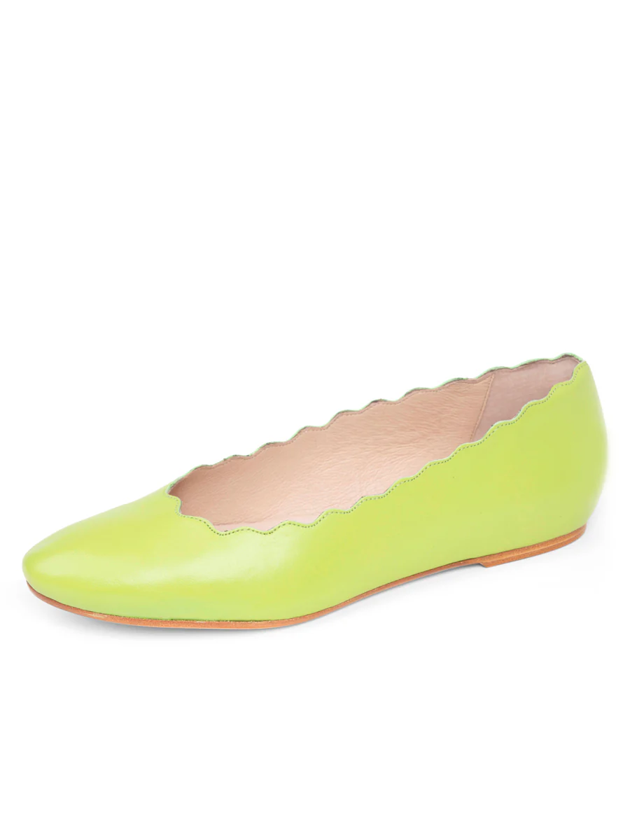 PATRICIA GREEN - PALM BEACH BALLET FLAT - SIZE 8 - LIME