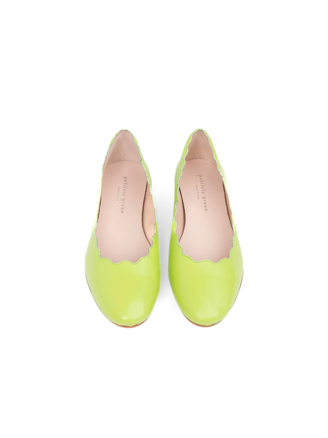PATRICIA GREEN - PALM BEACH BALLET FLAT - SIZE 8 - LIME