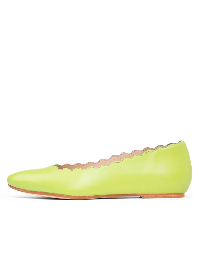 PATRICIA GREEN - PALM BEACH BALLET FLAT - SIZE 8 - LIME