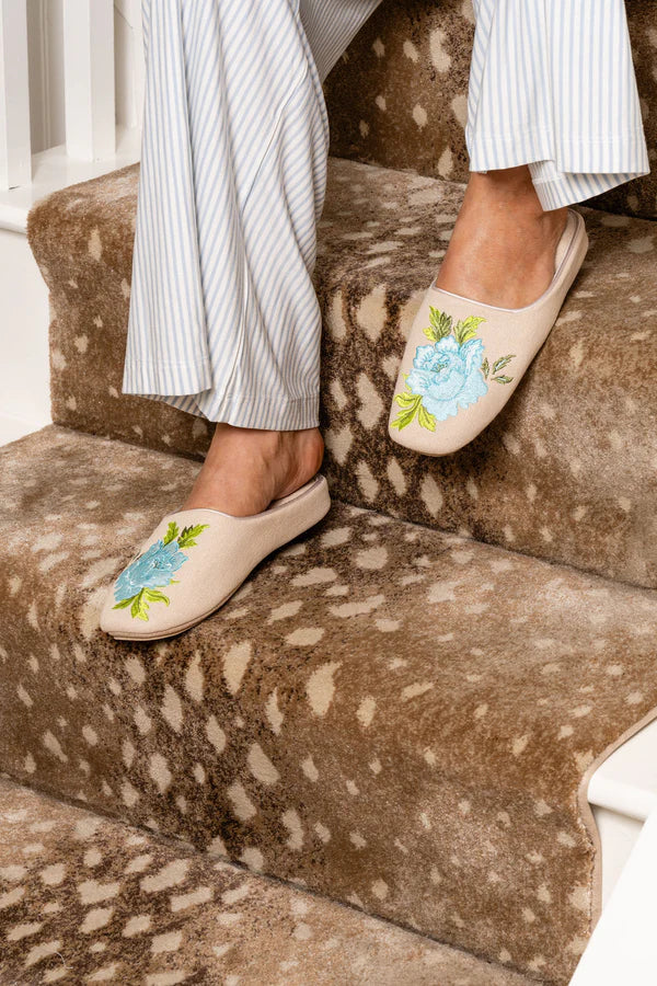 Patricia Green - Peony Embroidered Slipper