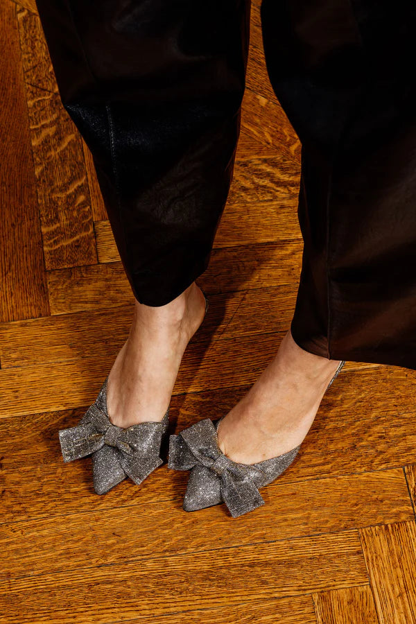 PATRICIA GREEN - MALIBU KITTEN HEEL MULE - SIZE 10 - METALLIC SHIMMER