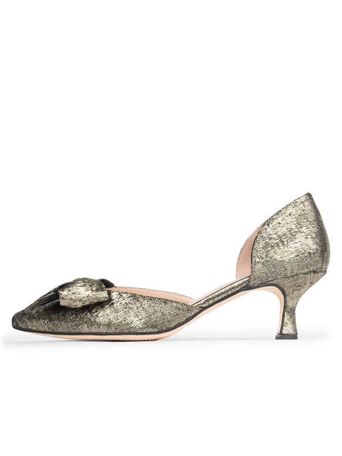 PATRICIA GREEN - MALIBU D’ORSAY KITTEN HEEL - SIZE 10 - METALLIC SHIMMER