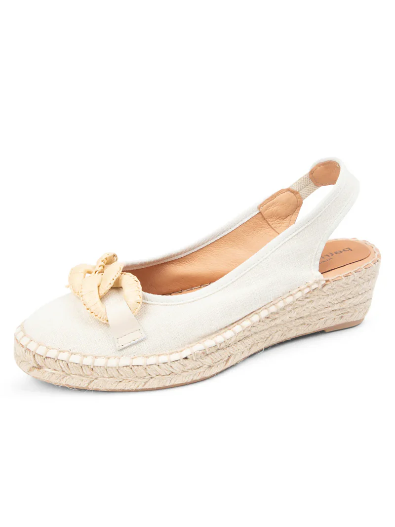 PATRICIA GREEN - VALENCIA BUCKLE ESPADRILLE - SIZE 7 - NATURAL LINEN