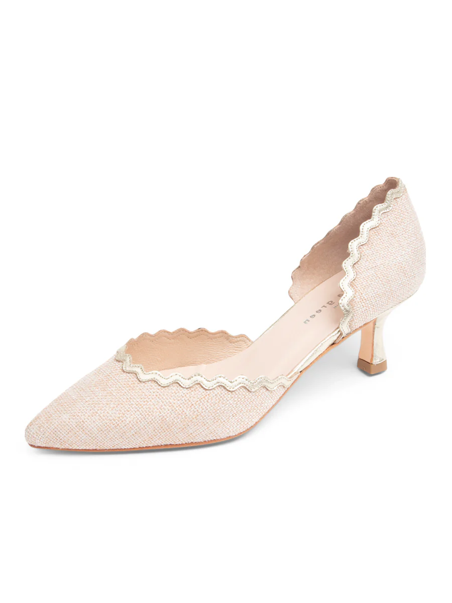 Patricia Green - Olivia Scalloped d'Orsay Kitten Heel