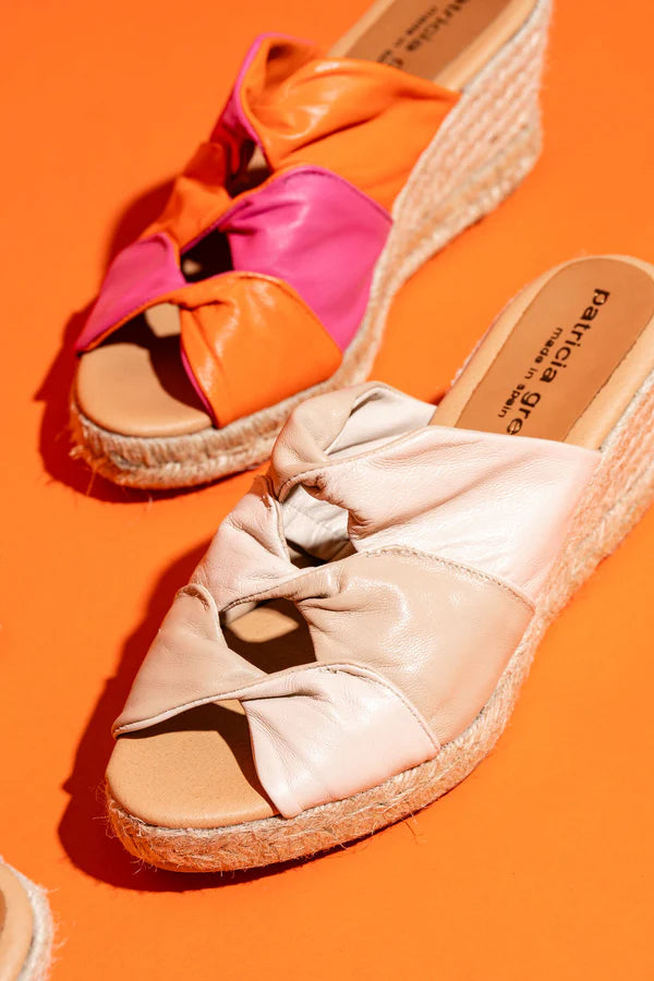 PATRICIA GREEN - GINGER TWISTED LEATHER ESPADRILLE - SIZE 10 - NATURAL/TAN