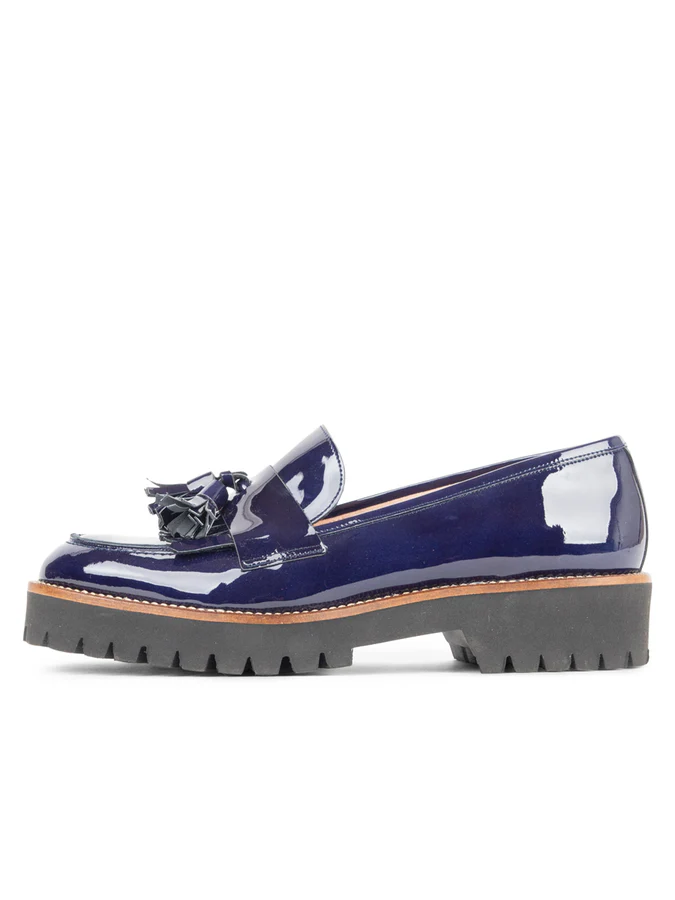 PATRICIA GREEN - BECKHAM TASSEL LUG SOLE - SIZE 10 - NAVY PATENT