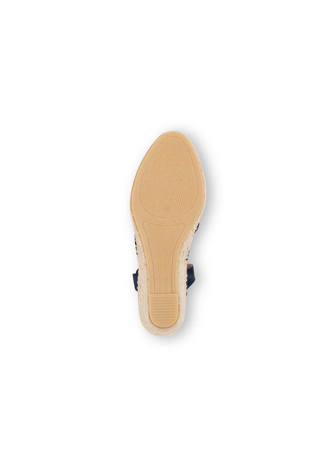PATRICIA GREEN - MILA ESPADRILLE WITH ELASTIC STRAPS - SIZE 10 - NAVY