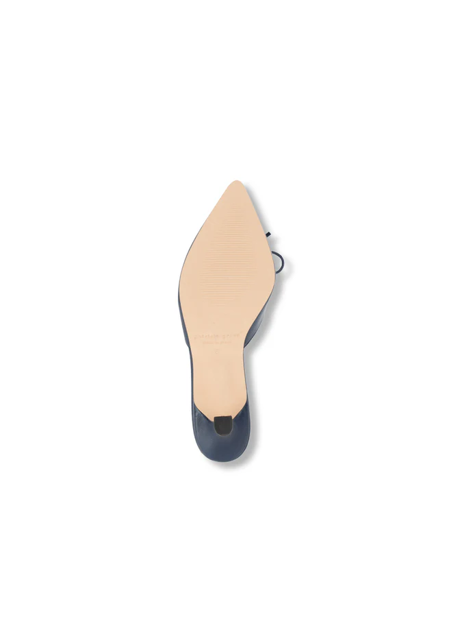 PATRICIA GREEN - MONTAUK KITTEN HEEL MULE - SIZE 6 - NAVY