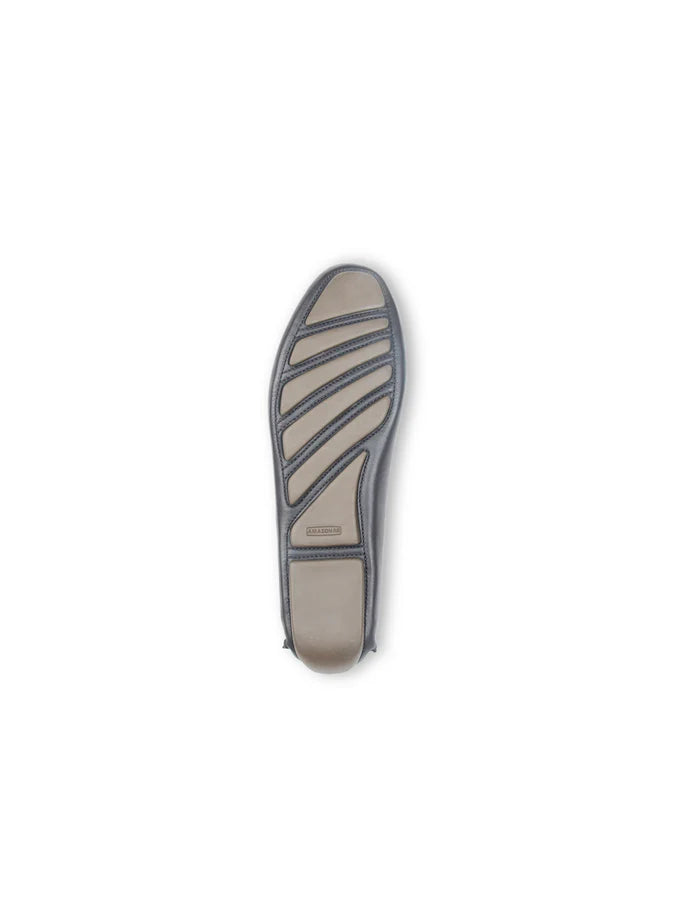PATRICIA GREEN - KIM HORSEBIT WOVEN DRIVER - SIZE 10 - NUDE/BLACK LEATHER