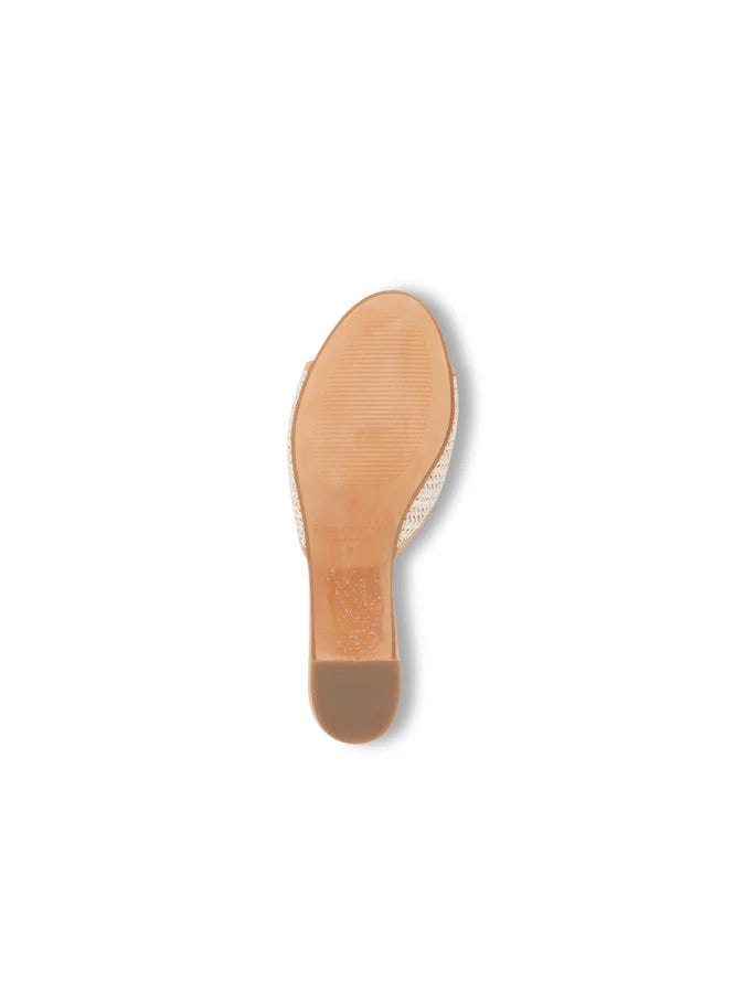 PATRICIA GREEN - SIENNA RAFFIA BLOCK HEEL - SIZE 10 - NUDE