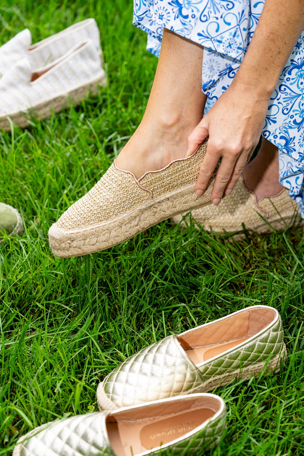 Patricia Green - Abigail Scalloped Raffia Slip On Espadrille