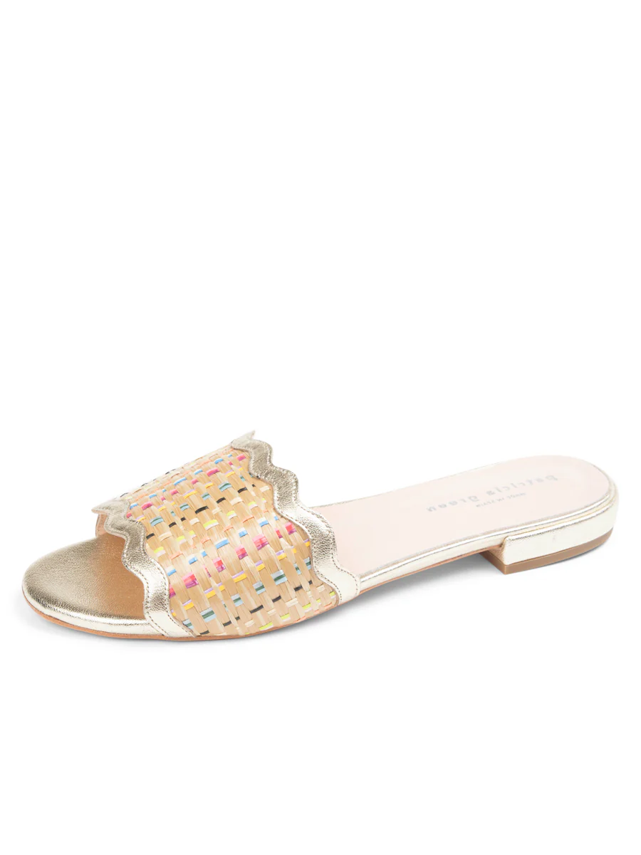 Patricia Green - Emma Scalloped Raffia Flat Sandal