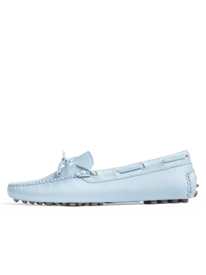 PATRICIA GREEN - HENLEY BOAT SHOE DRIVER - SIZE 7.5 - SKY BLUE LEATHER