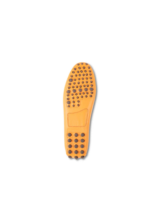 PATRICIA GREEN - JILL PIPED DRIVING MOCCASIN - SIZE 7 - TANGERINE