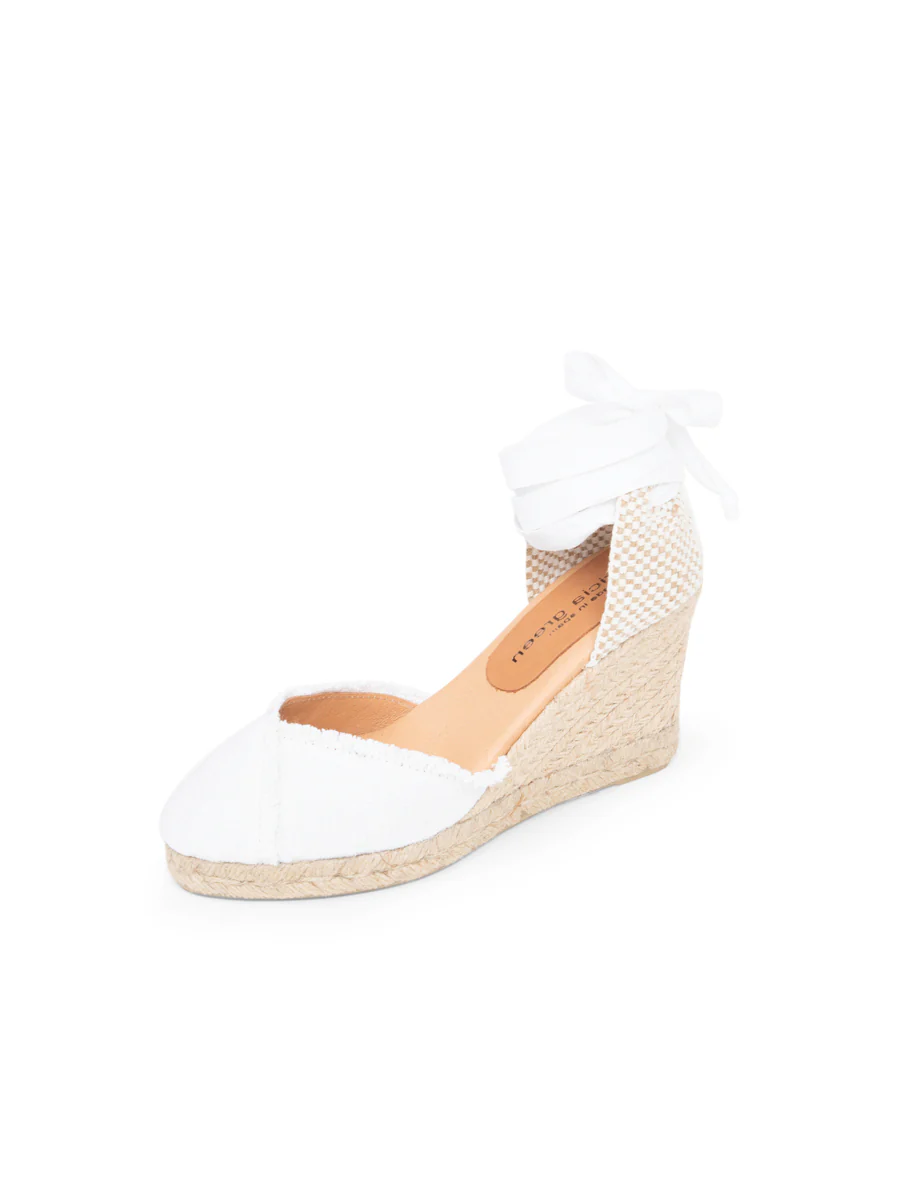 Patricia Green - Gwen Frayed Closed Toe Lace Up Espadrille