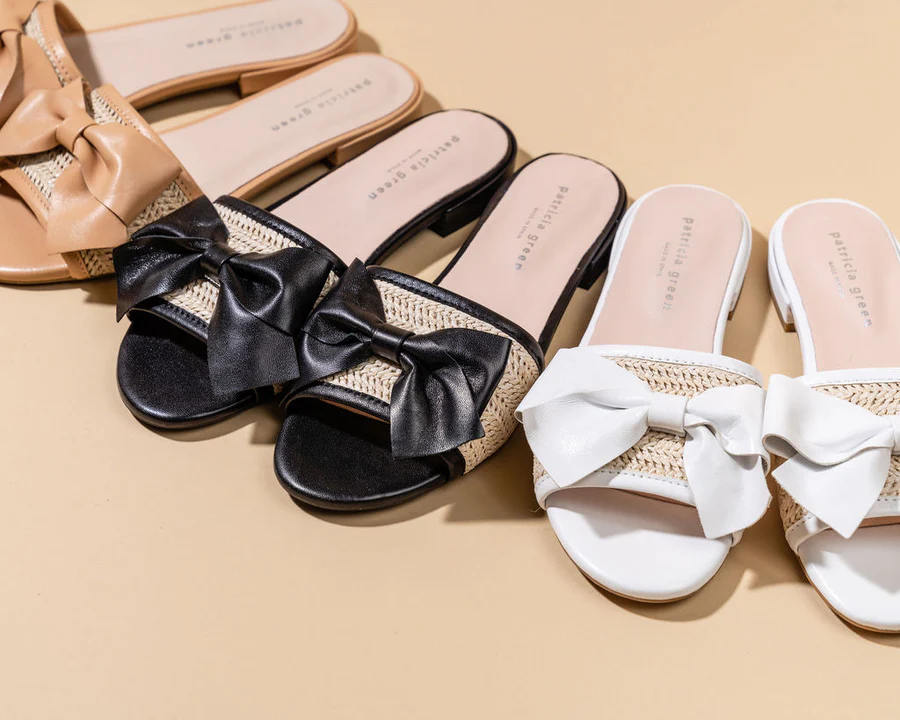 PATRICIA GREEN - ST. TROPEZ RAFFIA SLIDE SANDAL - SIZE 7 - WHITE