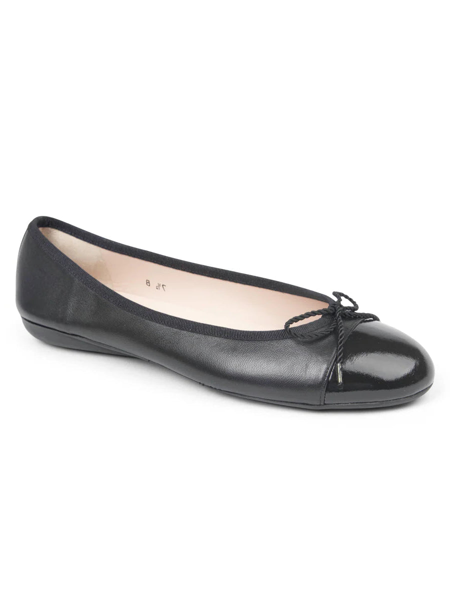 PAUL MAYER - BEST BALLET FLAT - BLACK/BLACK PATENT - SIZE 7.5