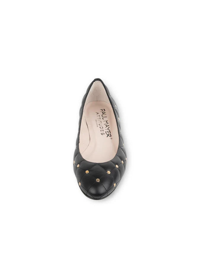 PAUL MAYER - MADISON QUILTED LEATHER - NAPPA BLACK LEATHER - SIZE 7.5