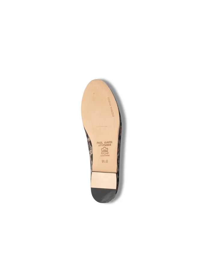 PAUL MAYER - BEST LEOPARD BALLET FLAT WITH LEATHER SOLE
