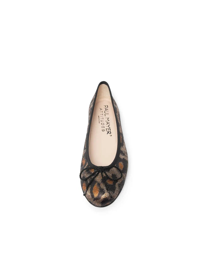 PAUL MAYER - BEST LEOPARD BALLET FLAT WITH LEATHER SOLE