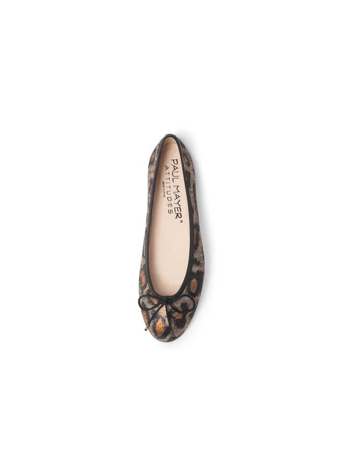PAUL MAYER - BEST LEOPARD BALLET FLAT WITH LEATHER SOLE