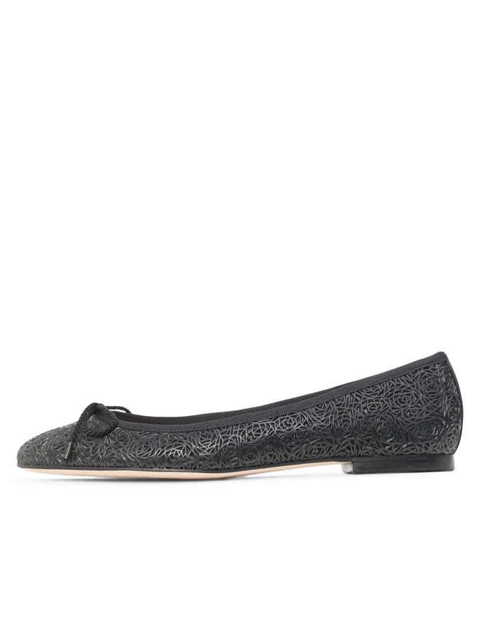 PAUL MAYER - LUXE LASER CUT BALLET FLAT - SIZE 11 - BLACK