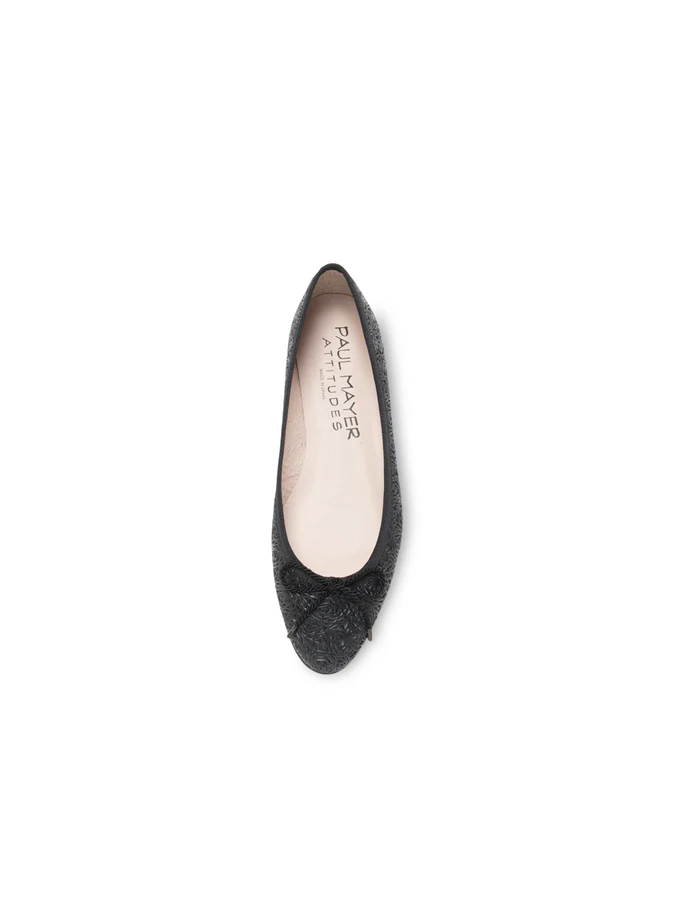 PAUL MAYER - LUXE LASER CUT BALLET FLAT - SIZE 11 - BLACK
