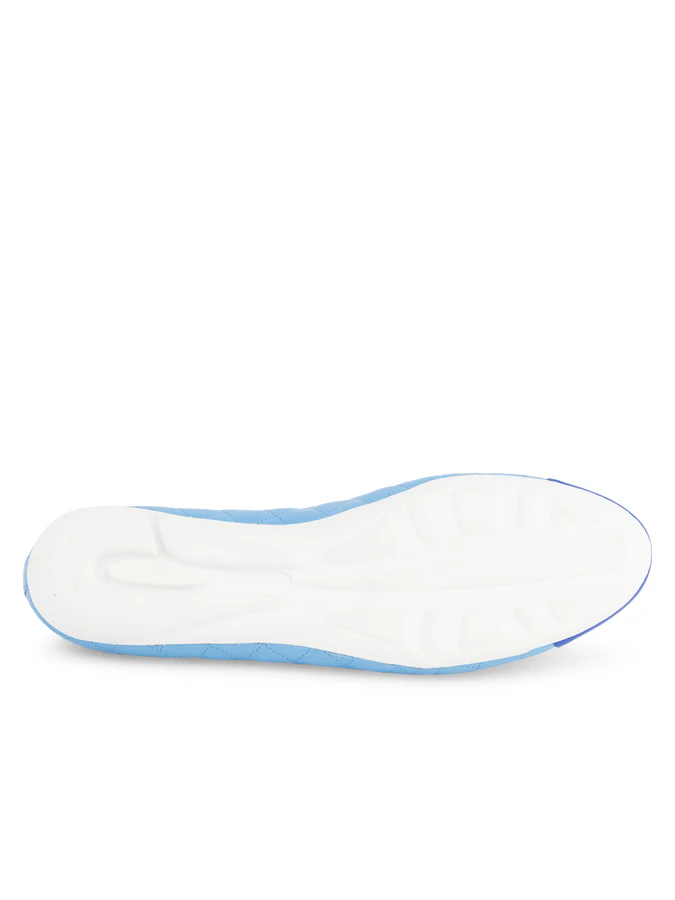 PAUL MAYER - BEST QUILTED LEATHER BALLET FLAT - SIZE 7 - BLUE SKY/ROYAL