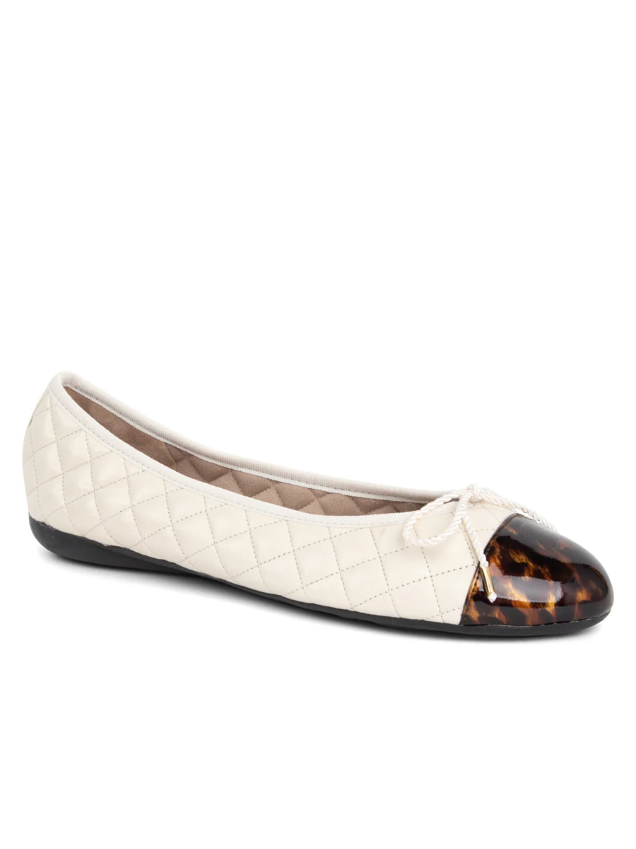 PAUL MAYER - BEST QUILTED LEATHER BALLET FLAT - SIZE 10 - CAREY/NAP HIELO