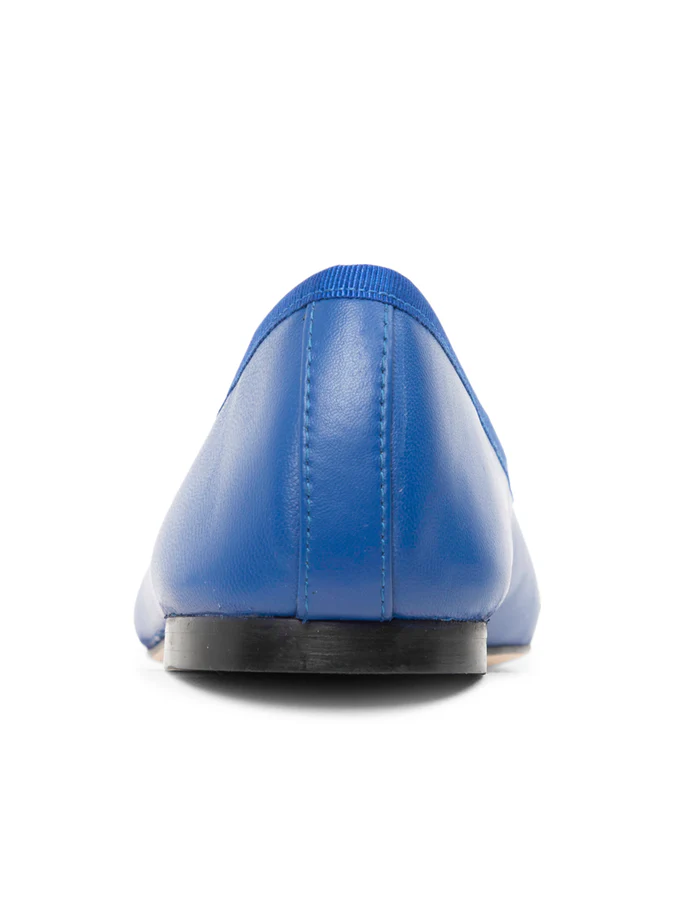 PAUL MAYER - BRAVO LEATHER BALLET FLAT - SIZE 7 - COBALT BLUE/BLACK