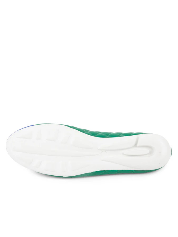 PAUL MAYER - BEST QUILTED LEATHER BALLET FLAT - SIZE 10.5 - COBALT BLUE/GREEN