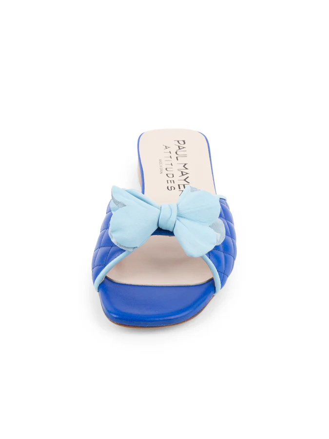 PAUL MAYER - PANGO BOW SANDAL - SIZE 6.5 - COBALT/LIGHT BLUE