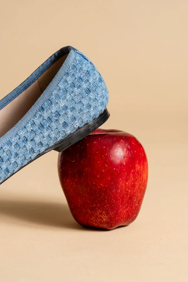 PAUL MAYER - BEST DENIM BALLET FLAT WITH LEATHER SOLE