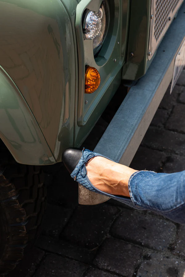PAUL MAYER - BEST DENIM BALLET FLAT WITH LEATHER SOLE