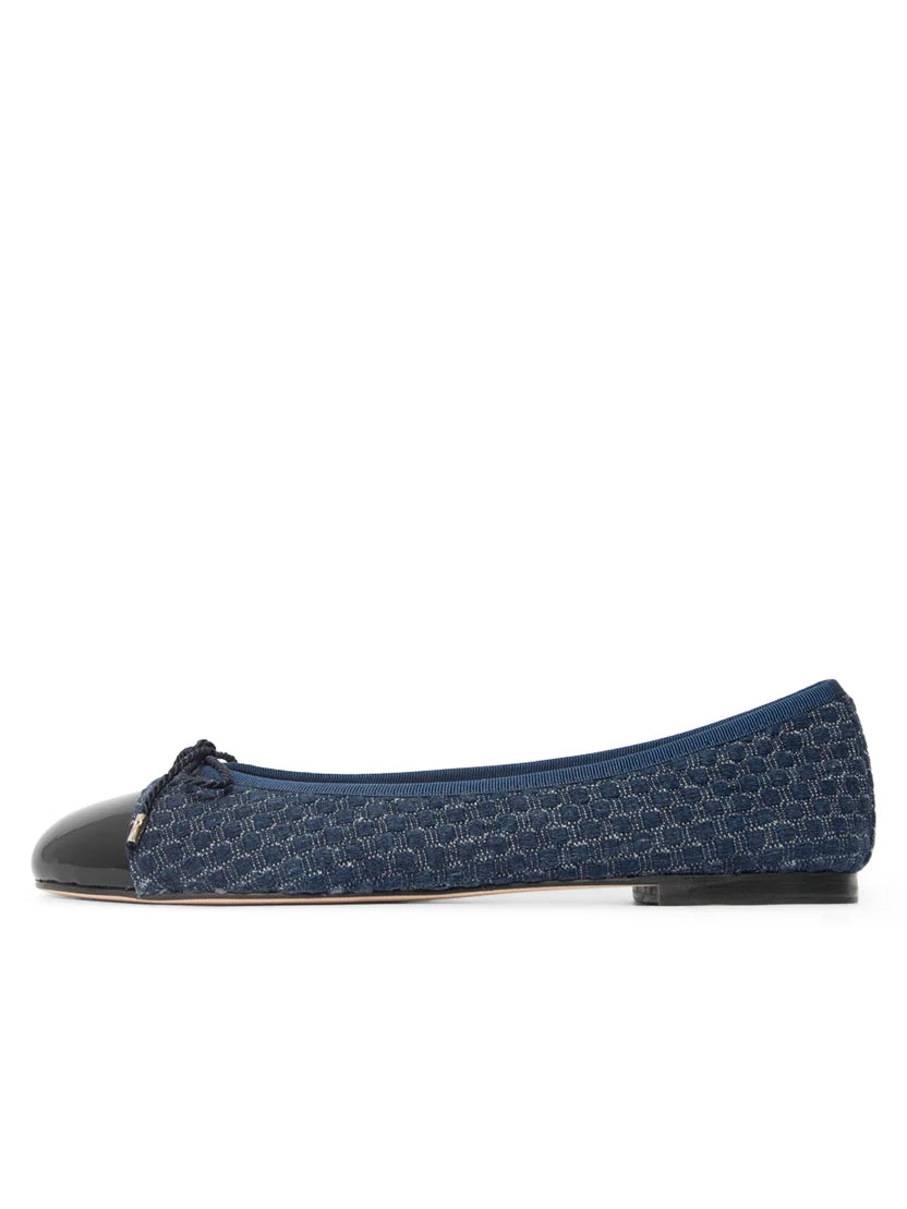 PAUL MAYER - BEST DENIM BALLET FLAT WITH LEATHER SOLE