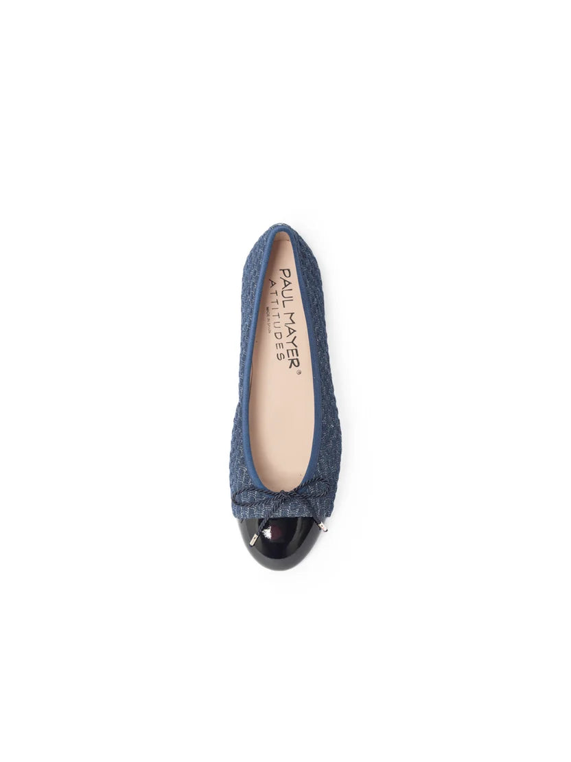 PAUL MAYER - BEST DENIM BALLET FLAT WITH LEATHER SOLE