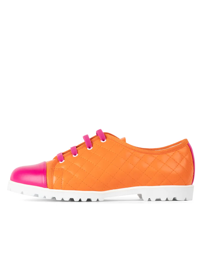 PAUL MAYER - SOS LUG SOLE SNEAKER - SIZE 6 - FUCHSIA/ORANGE