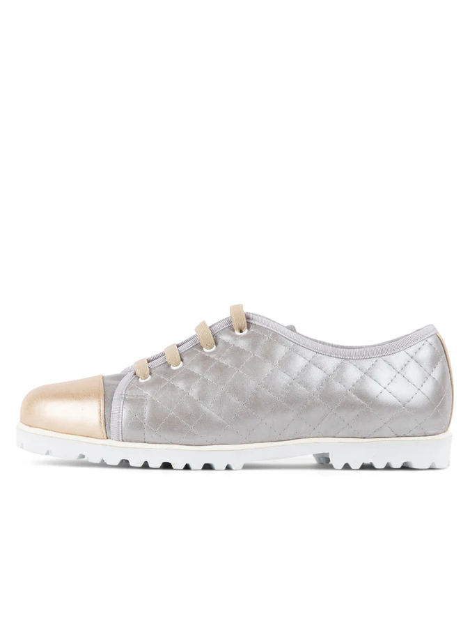 PAUL MAYER - SOS LUG SOLE SNEAKER - SIZE 6 - GOLD/SILVER
