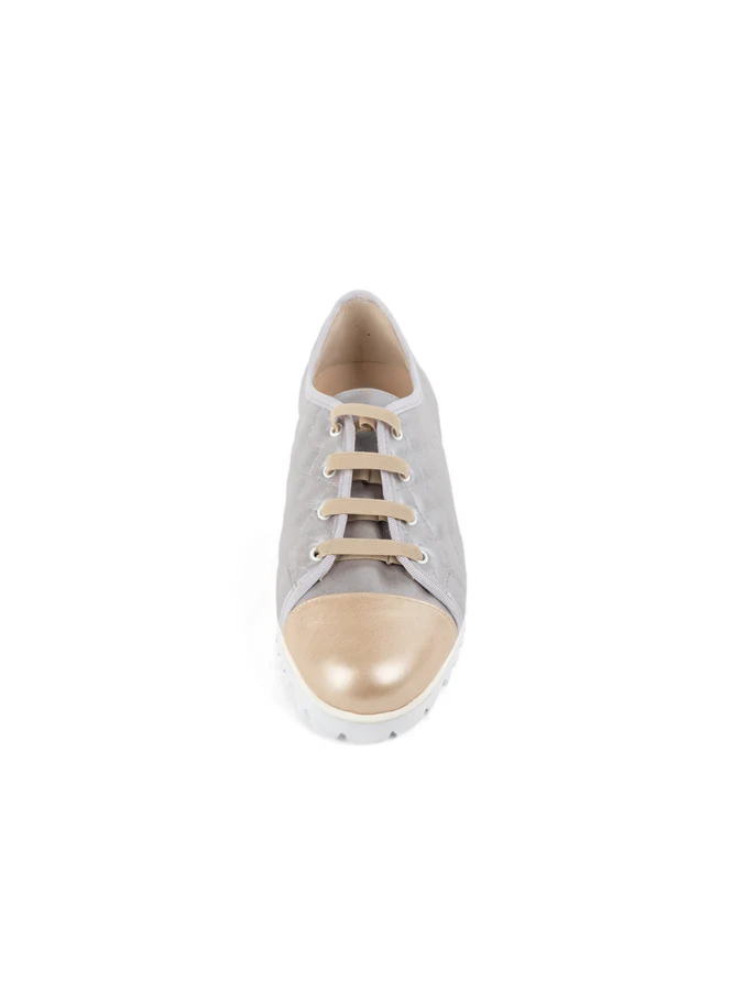 PAUL MAYER - SOS LUG SOLE SNEAKER - SIZE 6 - GOLD/SILVER