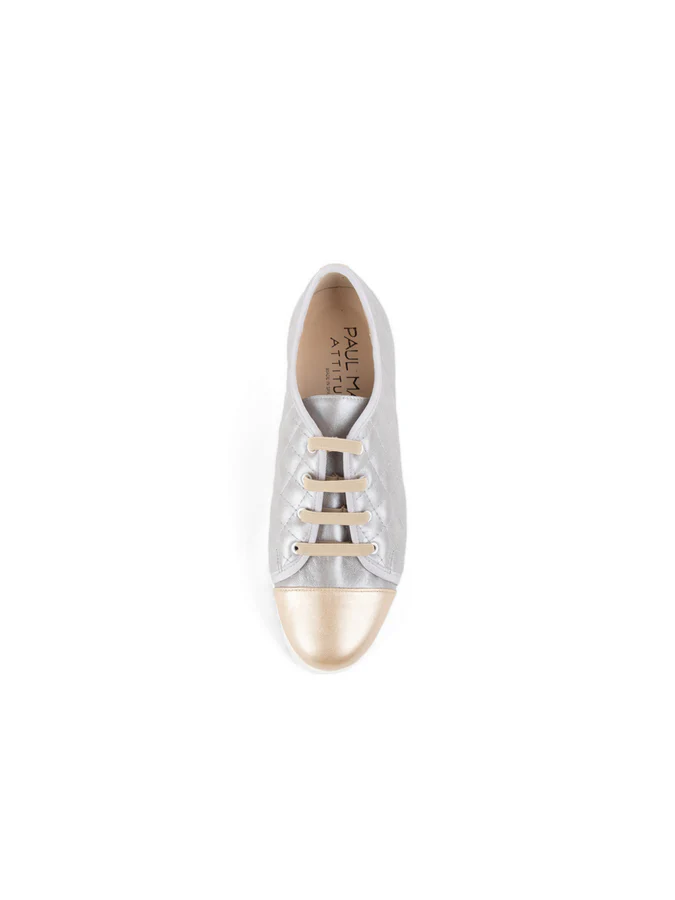 PAUL MAYER - SOS LUG SOLE SNEAKER - SIZE 6 - GOLD/SILVER