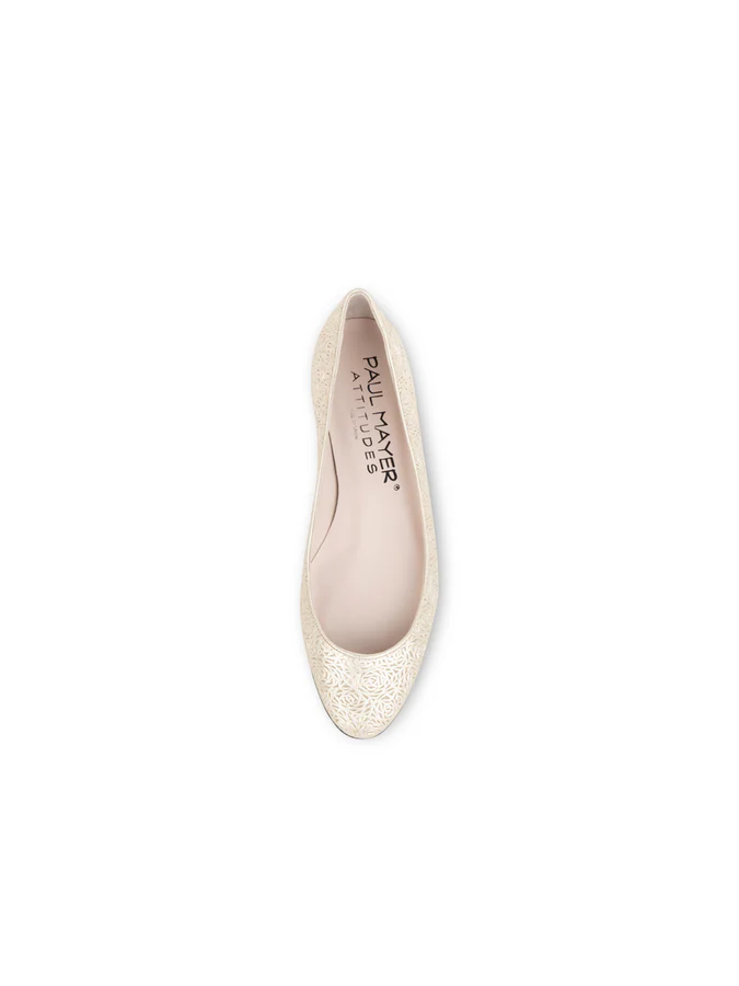 PAUL MAYER - MUST LASER CUT BALLET FLAT - SIZE 7 - GOLD