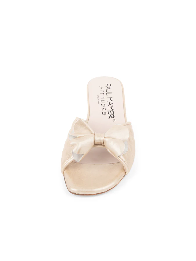PAUL MAYER - PONGO BLOCK HEELED SANDAL- SIZE 7 - GOLD